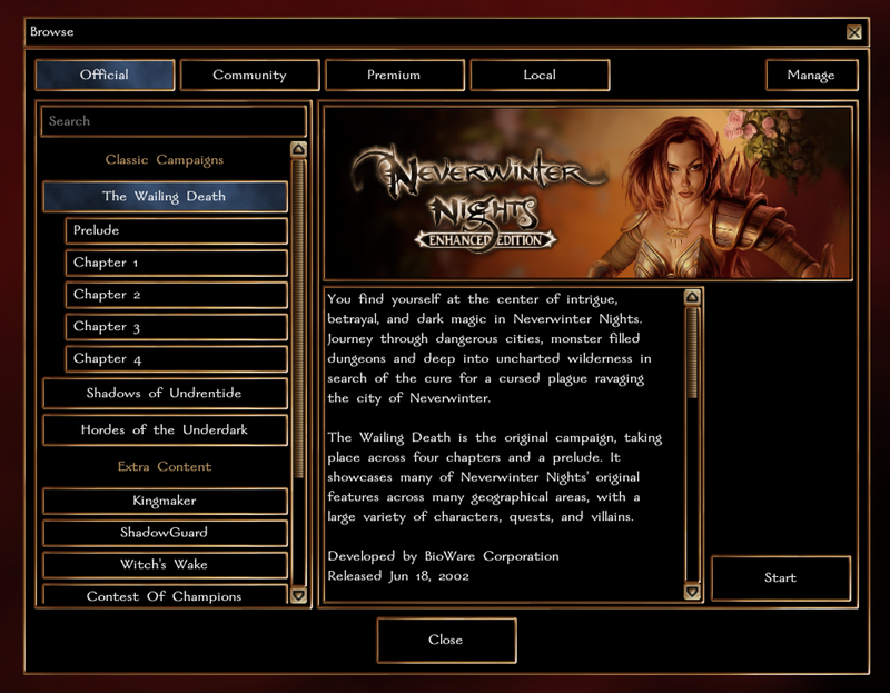 neverwinter nights enhanced edition only human